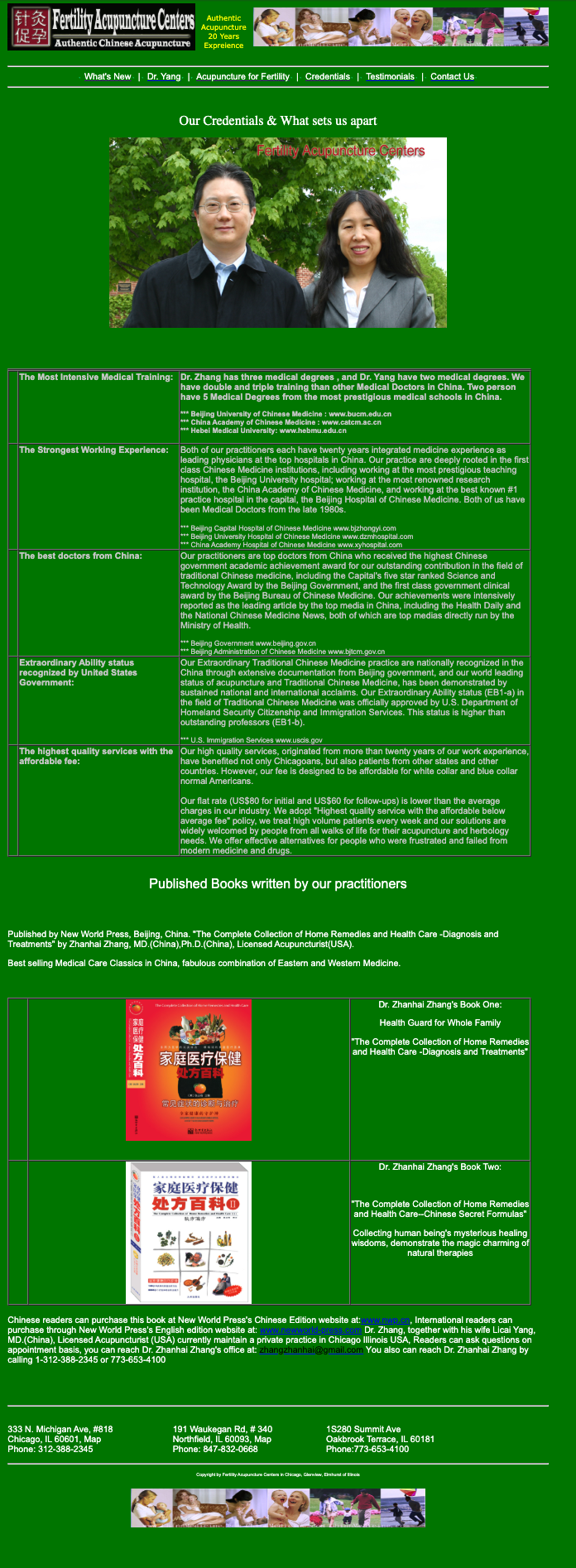 Archive screenshot of the previous contact page.