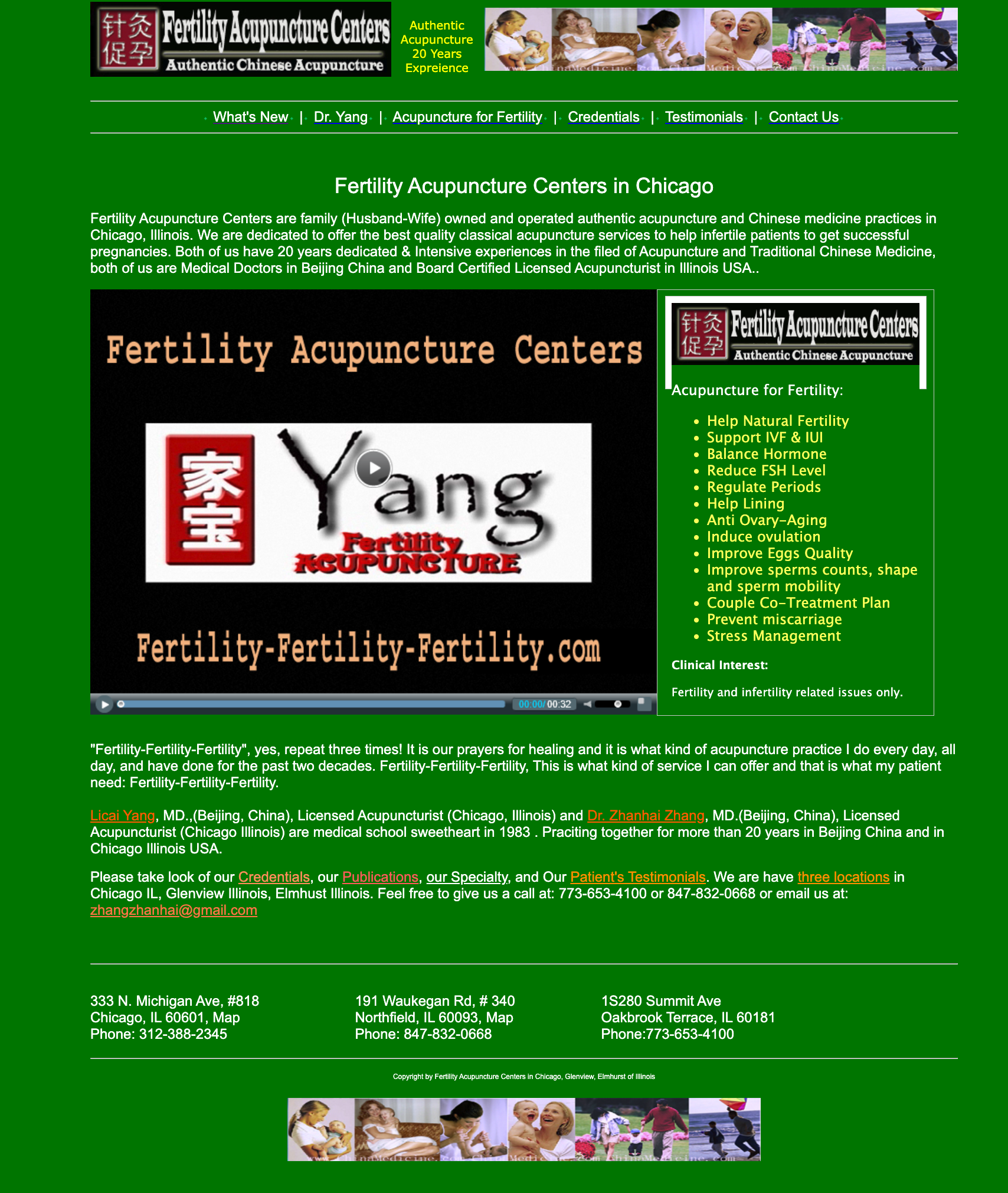Archive screenshot of the previous ChicagoClinic.com homepage.